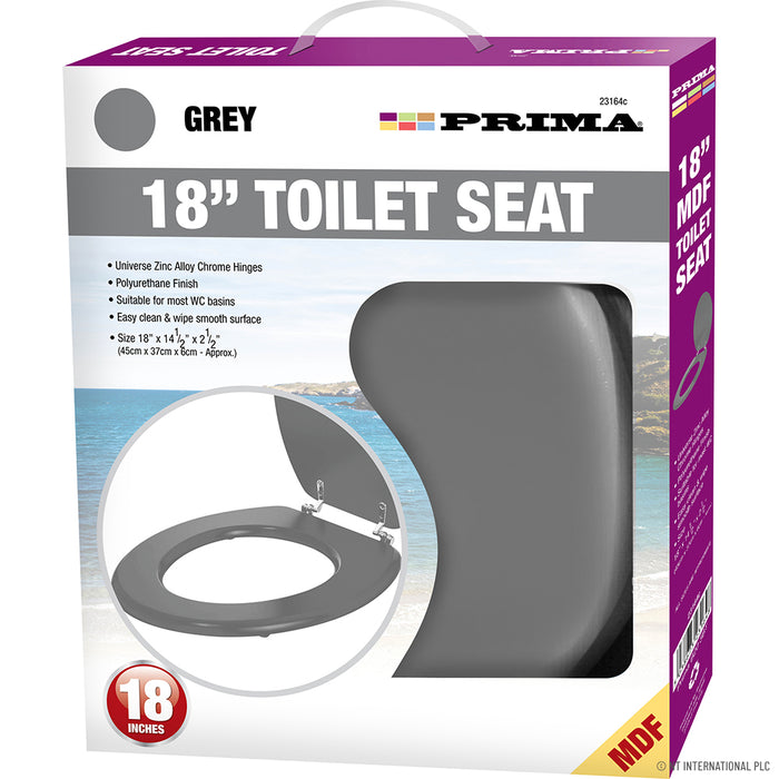 45cm (18") MDF Toilet Seat in Elegant Grey