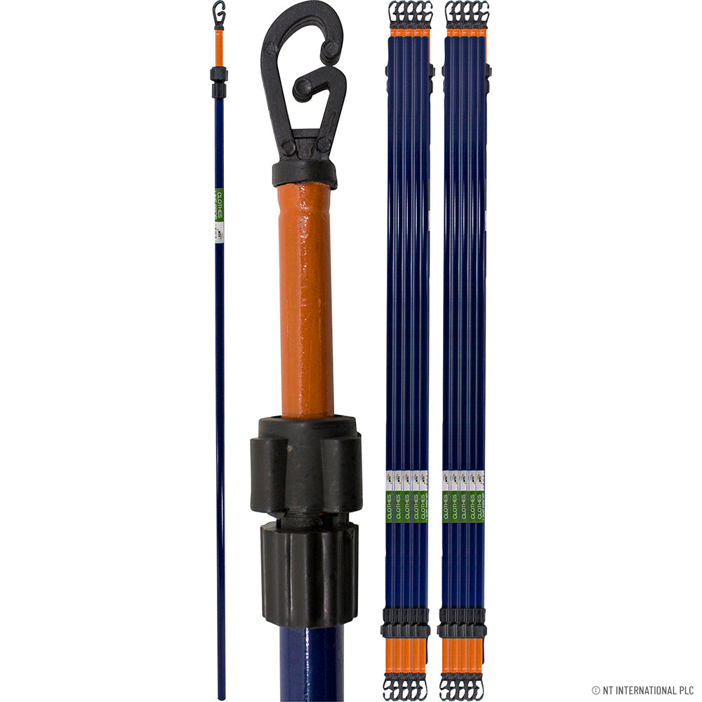 Tendeur à linge extensible - Hauteur 2,6 m (1,4 m fermé) Conception à torsion et blocage pour une suspension facile