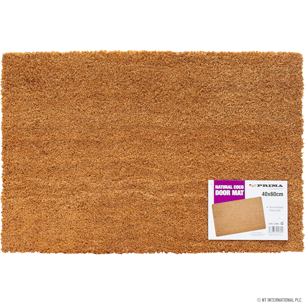Paillasson en PVC et fibre de coco - Uni 40 x 60 cm - Tapis d'entrée élégant et durable