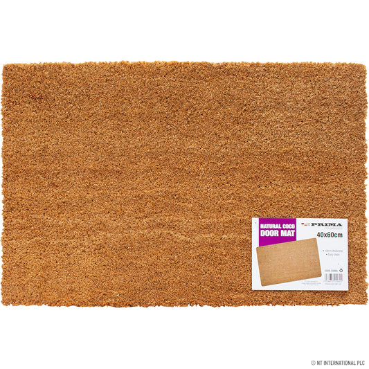Paillasson en PVC et fibre de coco - Uni 40 x 60 cm - Tapis d'entrée élégant et durable