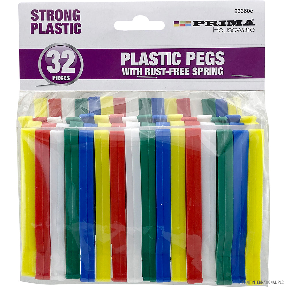 32 pinces à linge en plastique - Clips anti-rouille pour un séchage durable