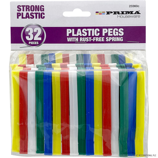 32 pinces à linge en plastique - Clips anti-rouille pour un séchage durable