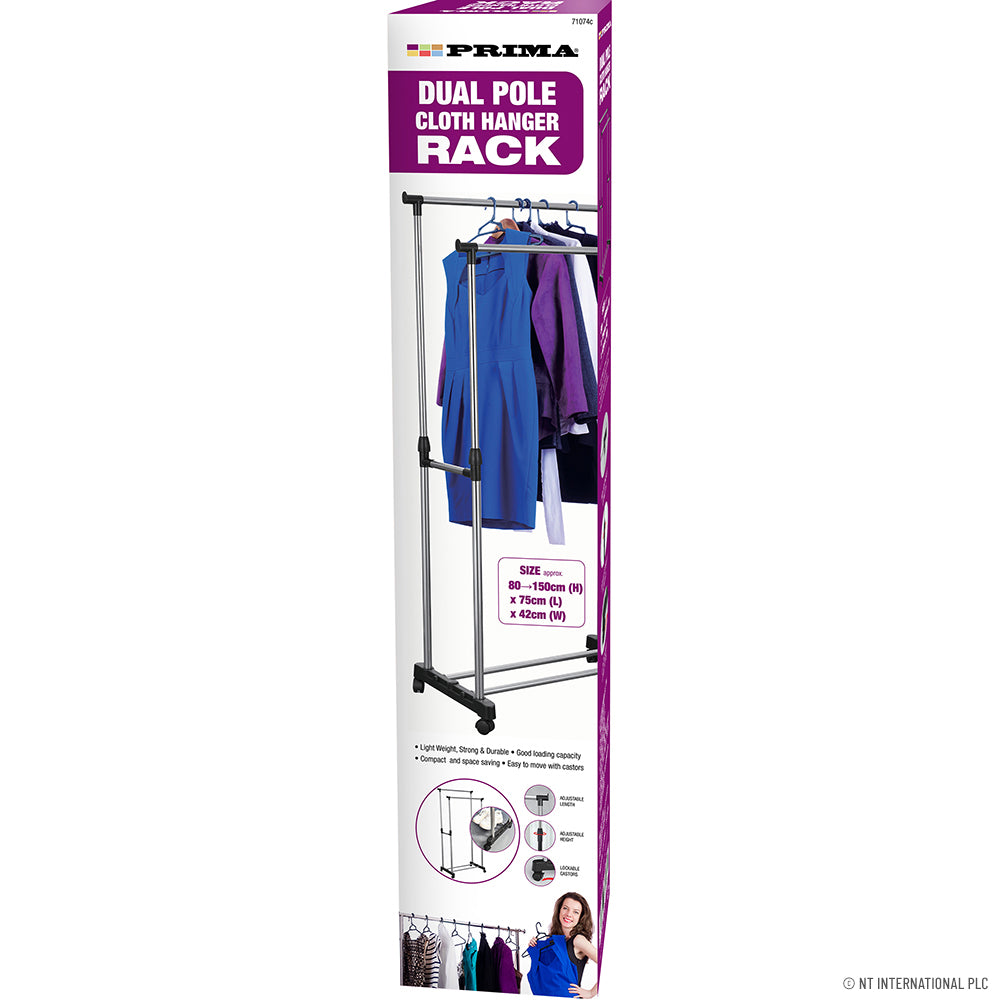 Portant à vêtements double – Solution de rangement efficace