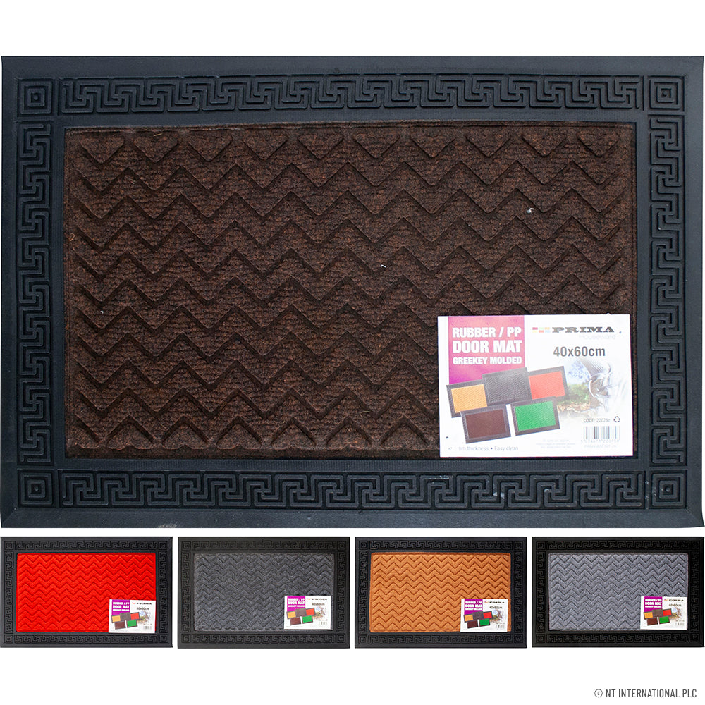 Paillasson en caoutchouc PP de 8 mm - 30 x 60 cm - Tapis d'entrée durable et élégant