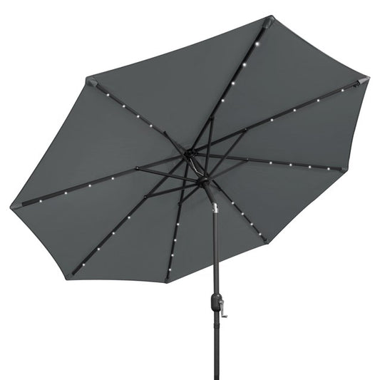 2.7M 32 SolarLED Parasol W/8 Ribs-Charcoal 425C