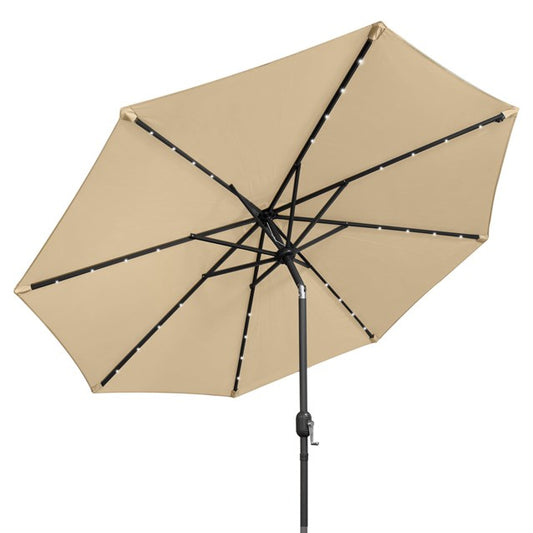 2.7M 32 SolarLED Parasol W/8 Ribs-Beige 4249C