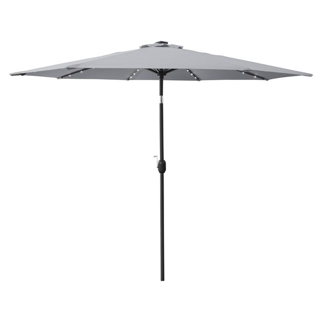 2.7M 32 SolarLED Parasol W/8 Ribs-Grey 10C