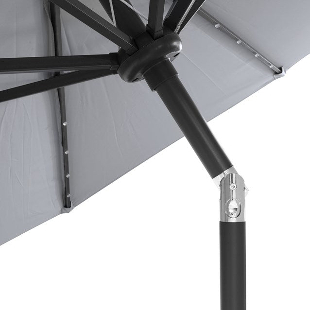 2.7M 32 SolarLED Parasol W/8 Ribs-Grey 10C