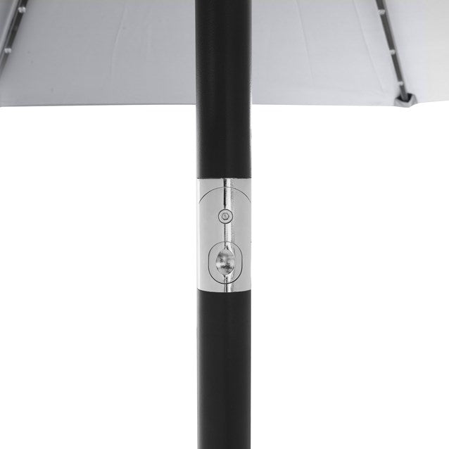 2.7M 32 SolarLED Parasol W/8 Ribs-Grey 10C