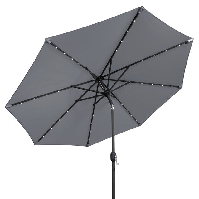 2.7M 32 SolarLED Parasol W/8 Ribs-Grey 10C