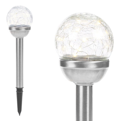 3PK LED Crackle Globe Solar Stake Lights