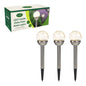 3PK LED Crackle Globe Solar Stake Lights