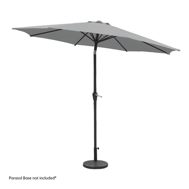 2.7M Parasol Crank & Tilt 6 Ribs Lt Grey