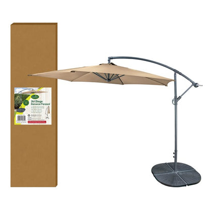 3M Cantilever Banana Parasol - 6 Ribs - Beige