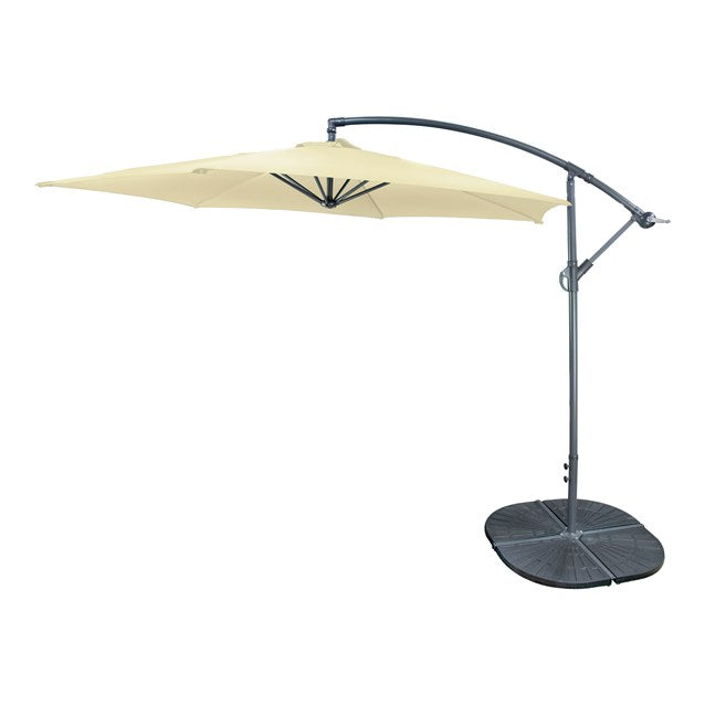 3M Cantilever Banana Parasol - 6 Ribs - Cream
