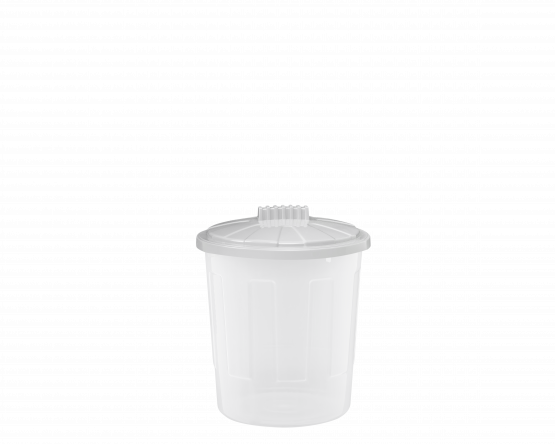 8L Fun Bin & Lid Clear/Cool Grey