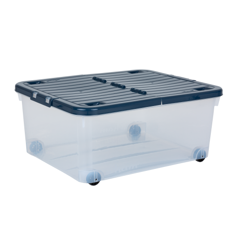 Wheeled 30L Box & Lid Folding Navy