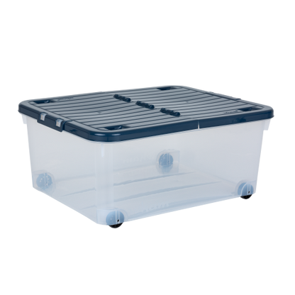 Wheeled 30L Box & Lid Folding Navy