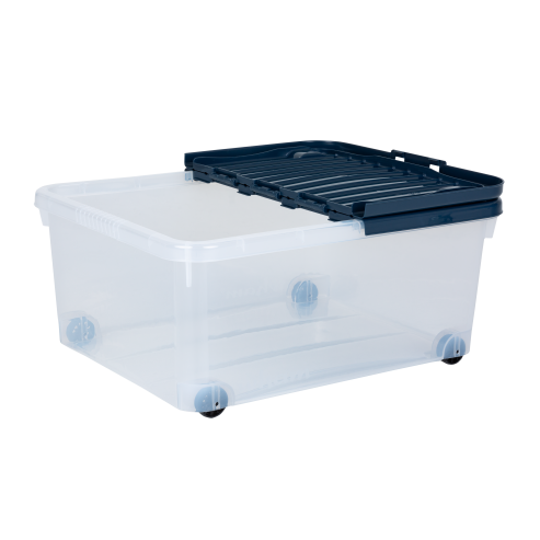 Wheeled 30L Box & Lid Folding Navy