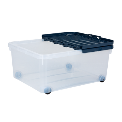 Wheeled 30L Box & Lid Folding Navy