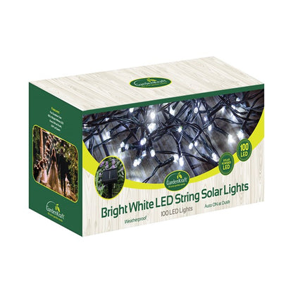 100 LED Solar String Lights - Bright White