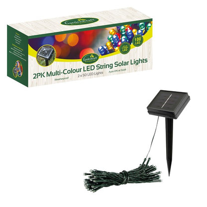 2PK - 50 LED Solar String Lights - Multicolour