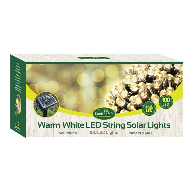 100 LED Solar String Lights - Warm White