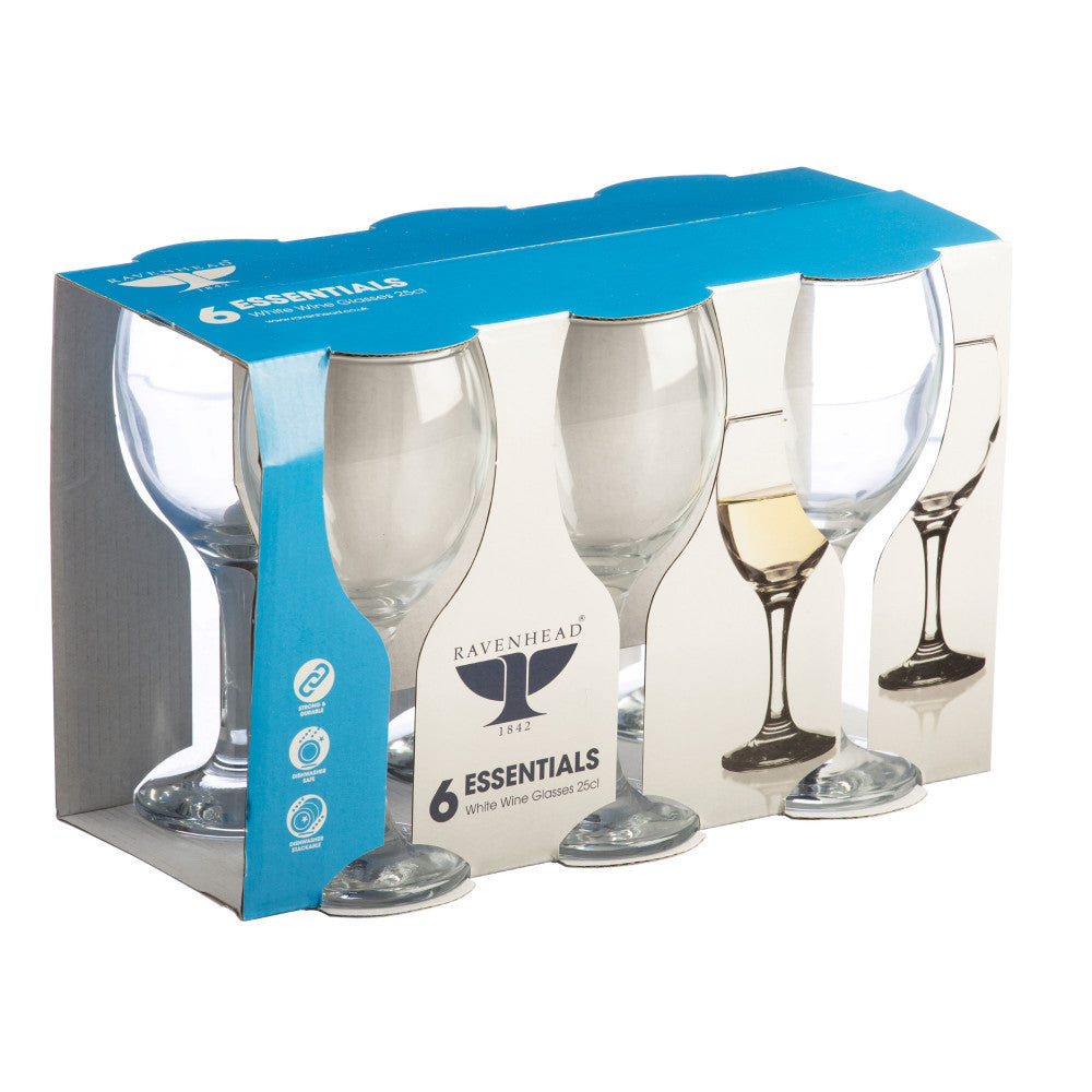Ravenhead Essentials Set of 6 25 cl White Wine Glasses