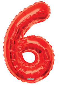 40INCH RED FOIL BALOON NUMBER 6