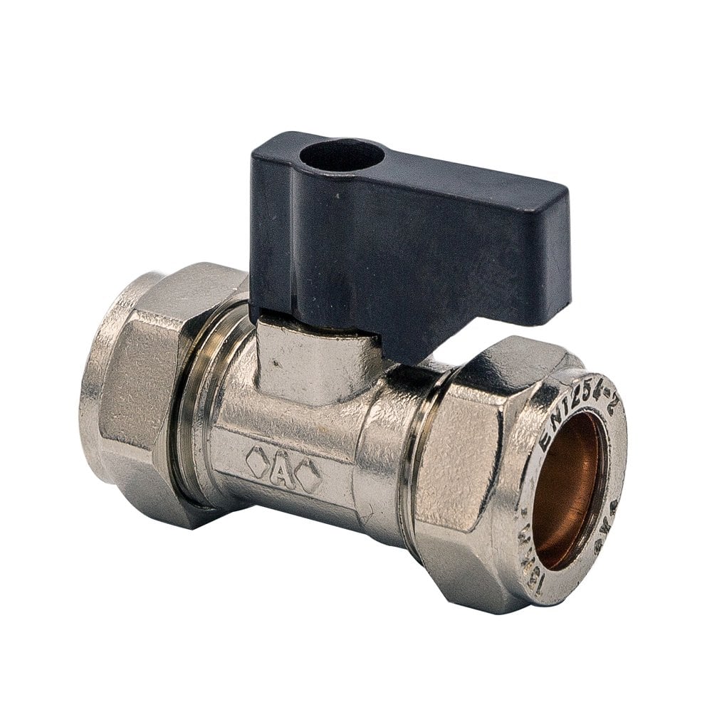 PLUMB ISOLATING VALVE CHROMED 15mm with Handle