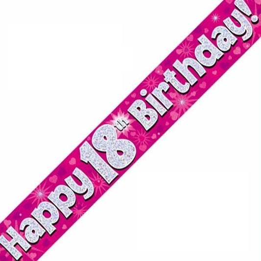 Joyeux 18ème anniversaire holographique rose
