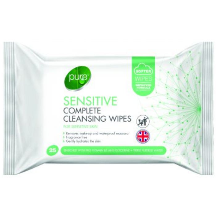Pure Sensitive Complete Cleansing Wipes For Sensitive Skin (Pack of 25)