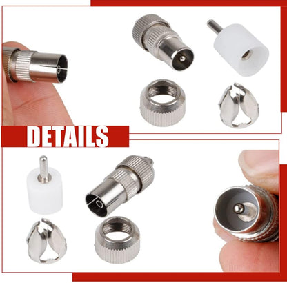 Lot de 4 connecteurs d'antenne TV, connecteurs de câble coaxial TV en métal mâle vers femelle, connecteur coaxial RF de câble d'antenne, 6 connecteurs d'antenne TV coaxiaux femelles et 6 mâles