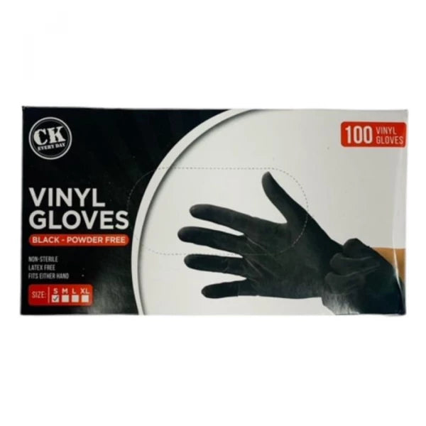 GANTS VINYLE NOIRS SANS POUDRE TAILLE S