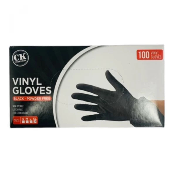 GANTS EN VINYLE NOIRS SANS POUDRE TAILLE XL