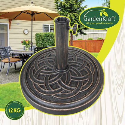 Pied de parasol en résine motif celte - 12 kg