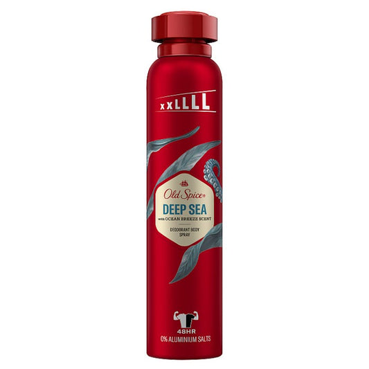 Vaporisateur corporel déodorant Deep Sea d'Old Spice pour hommes, 250 ml, fraîcheur 48h