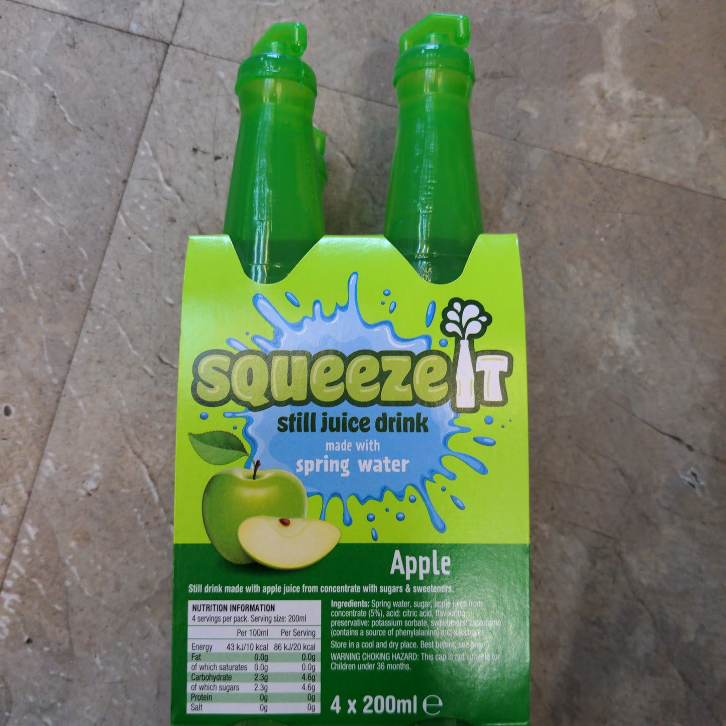 Boisson au jus Squeeze It pomme, pack de 4 bouteilles