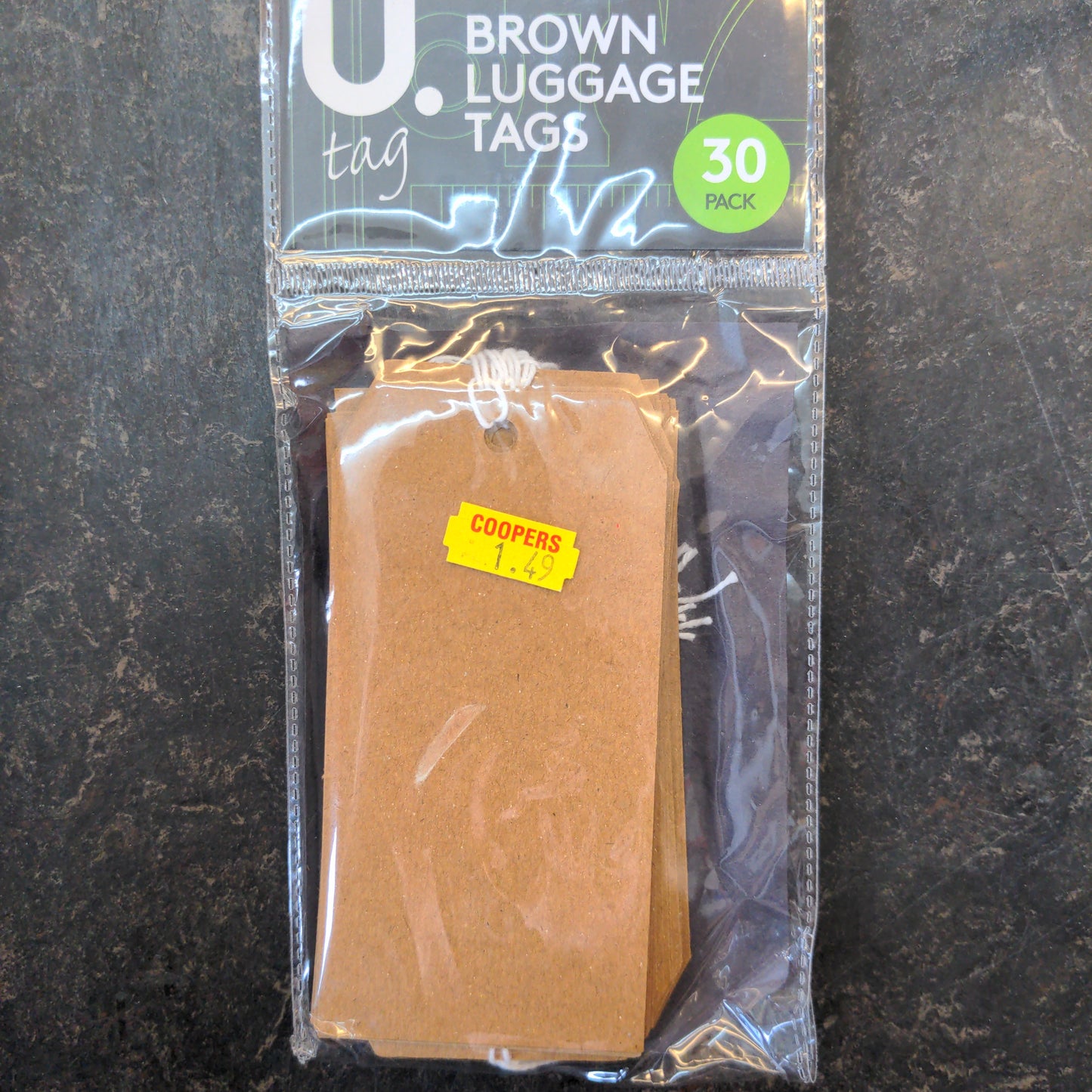 Brown Luggage Tag Pack of 30