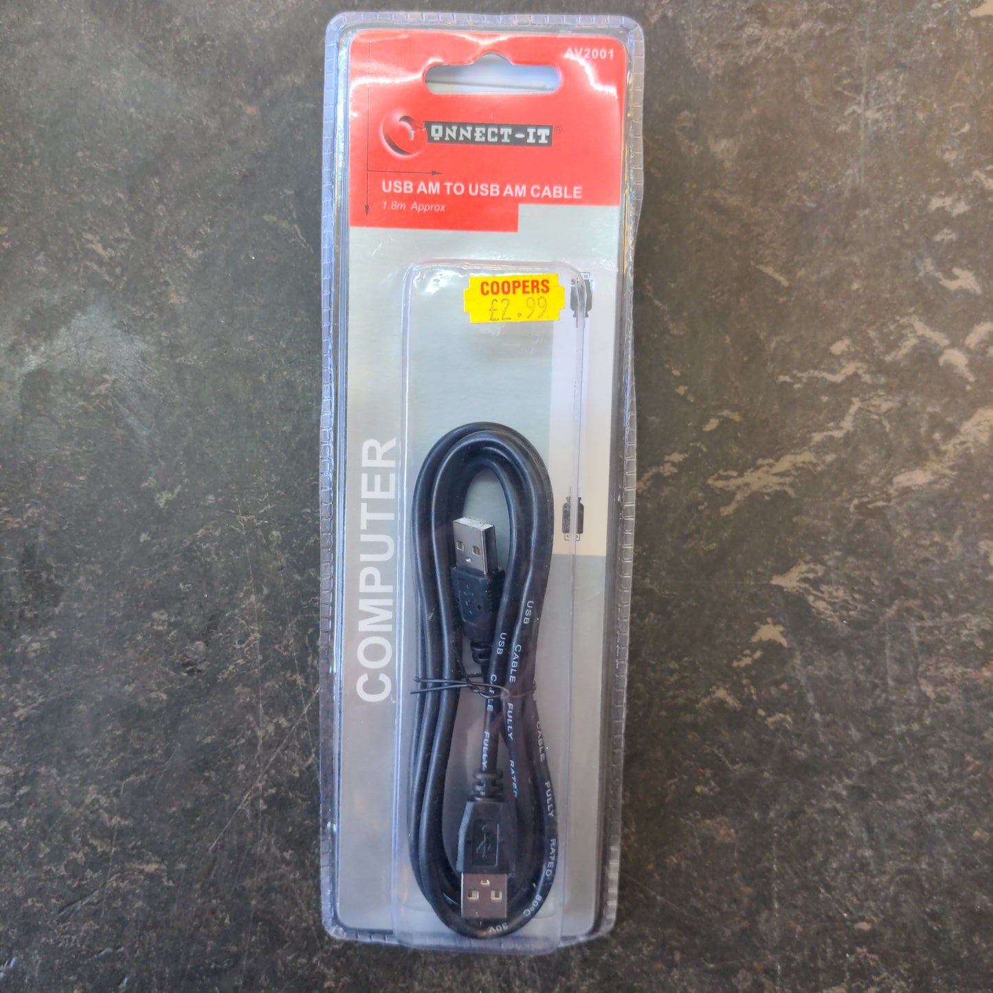 Câble USB AM vers USB AM Connect It 1,8 m