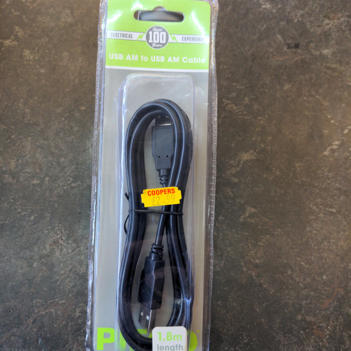 USB AM To USB AM Cable 1.8m
