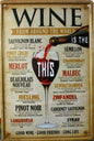 Vintage Style Wine Around the World Retro METAL Wall Poster Sign Plaque 30x20cm