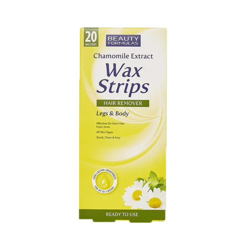 Beauty Formulas Chamomile Extract Hair Removal 20 Wax Strips For Legs & Body