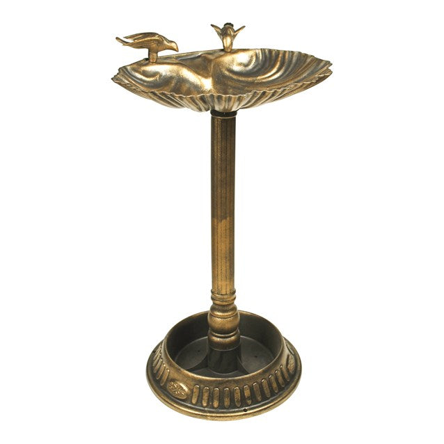 Clam Shell Bird Bath with Built-in Base Planter
