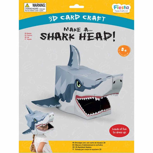 3D CARD CRAFT MAKE A MASK SHARK HEAD