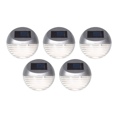 5PK Solar LED Fence Light - Silver