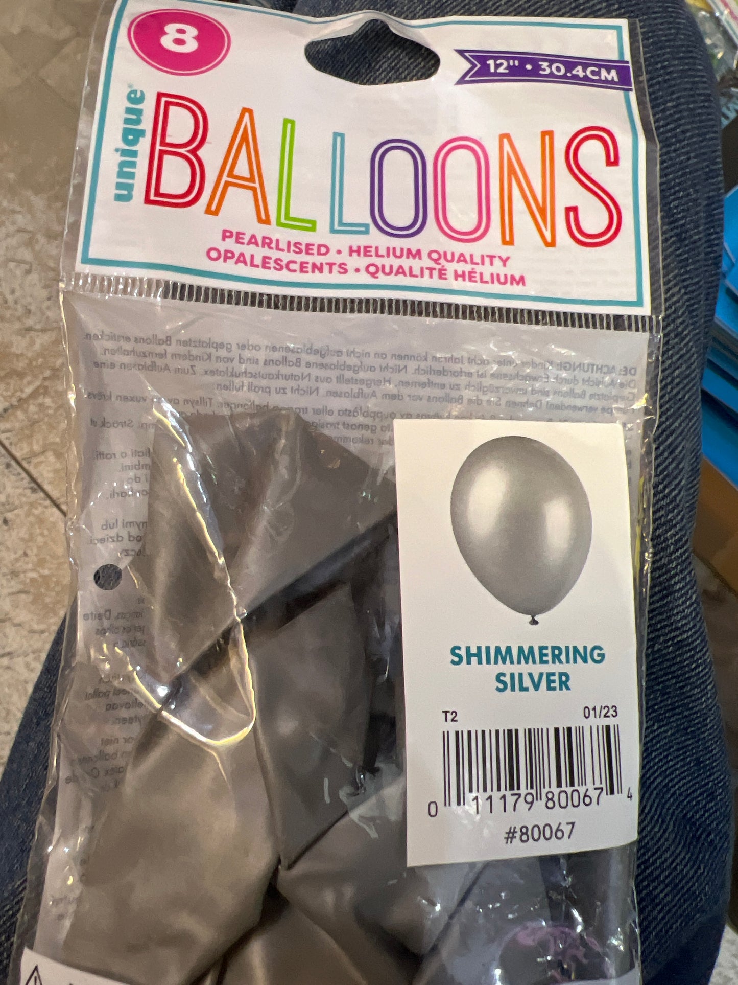 Ballons argentés étincelants