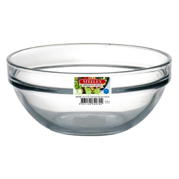 20cm GLASS STACKING BOWL 8" STEE