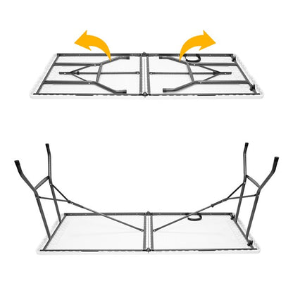 6Ft Blow Mould Folding Table - 180x70x72cm