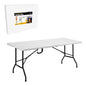 6Ft Blow Mould Folding Table - 180x70x72cm